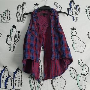 Van's Plaid Button up Vest